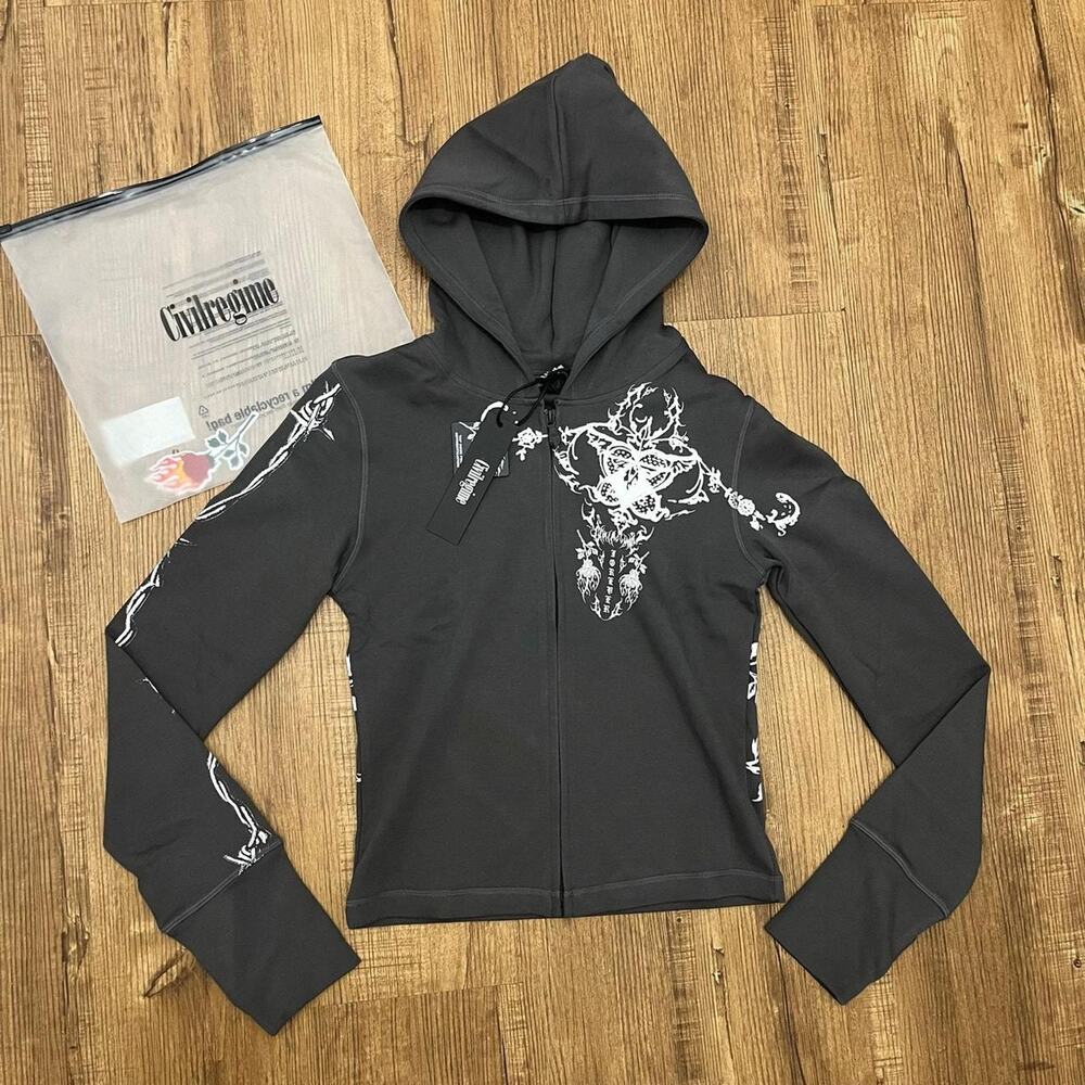 Civil regime zip up hoodie